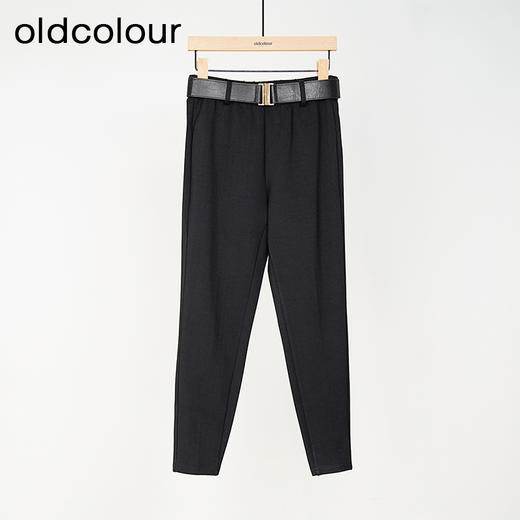oldcolour春秋款黑色简约气质休闲高腰直筒显瘦西装长裤女M32073220A 商品图0
