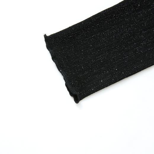 复古摩登设计感亮丝烫钻荡领长袖T恤女针织上衣V4243199 商品图5