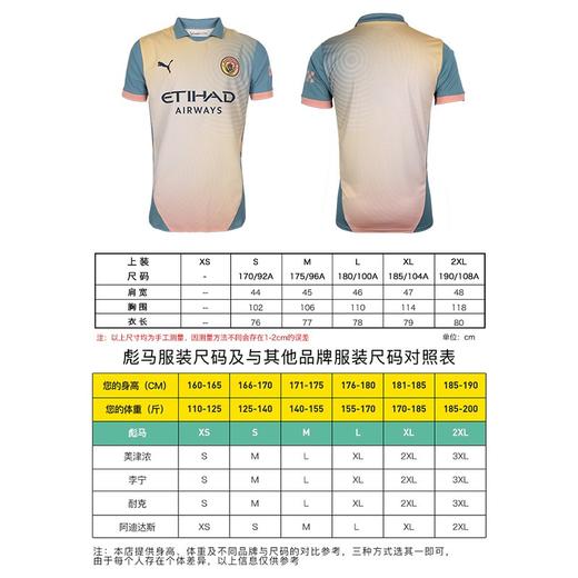 曼城PUMA/彪马24/25赛季球迷版/球员版第四客场球衣 商品图3