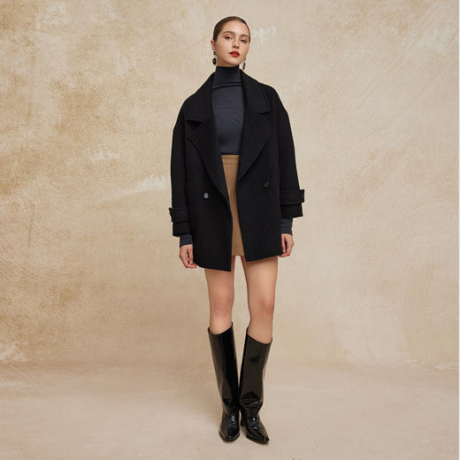 PH937斯尔丽24新款韩版廓形一手长减龄小个子大口袋双面呢大衣 商品图9