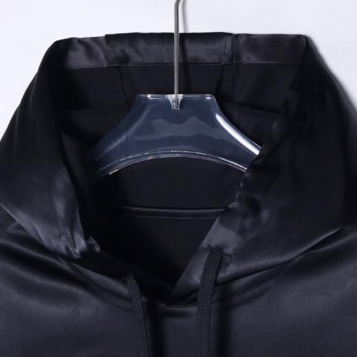 WY344秋冬季新款时尚个性纯色亮面连帽套头卫衣百搭简约宽松潮流 商品图2