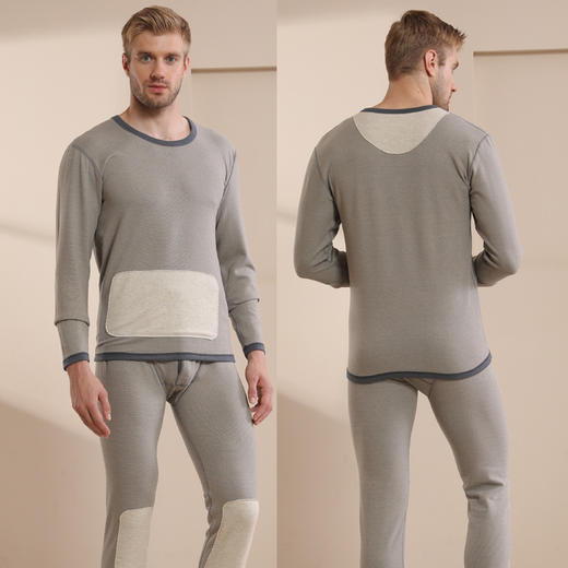 加大码男士保暖内衣套装 圆领羊毛保暖衣情侣 女士秋衣秋裤 加厚打底衫秋冬 商品图1