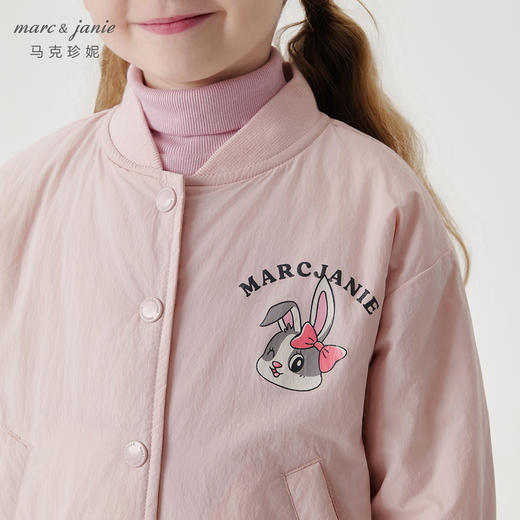 马克珍妮女童趣味印花夹棉棒球服外套2024年秋装新款241631 商品图4