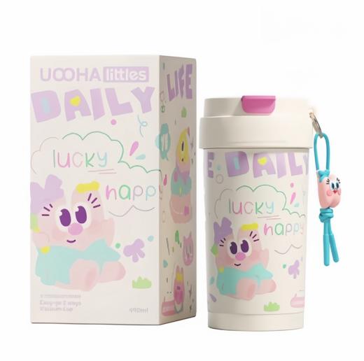 uooha多巴胺纯钛内胆保温杯-可爱每一天（米白） 商品图0