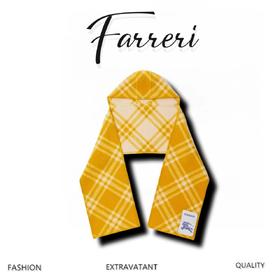 巴家 格纹羊毛连帽围巾