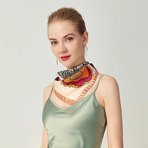 喜得宝小方巾53cm*53cm 桑蚕丝素绉缎方巾礼品定制 商品图3