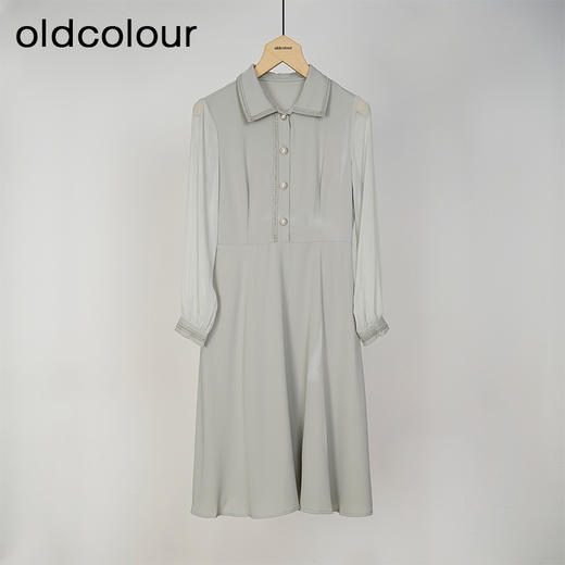 oldcolour春秋款气质百搭法式宽松设计感长袖连衣裙女GL32103861 商品图0