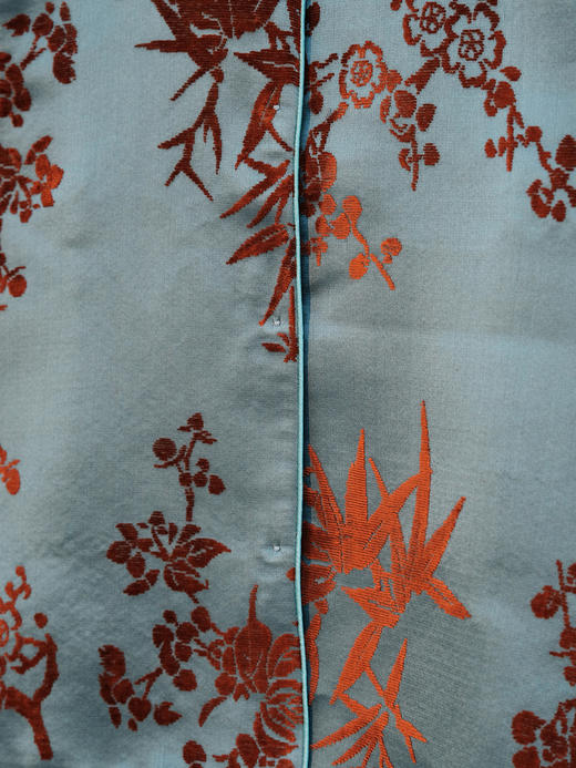 盛唐牡丹| 宝石蓝底色真丝漳绒马甲 商品图4