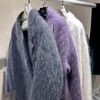 爆单！15天内发完「Lo*o Pi*na同款」红莲拉绒羊绒长款翻领大衣 白色/紫色/灰色 商品缩略图4