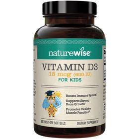 Naturewise牌维他命D3软胶囊600IU 60粒