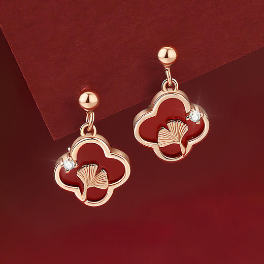 Winy990纯银杏运有你耳饰送女友闺蜜节日生日礼物 商品图1