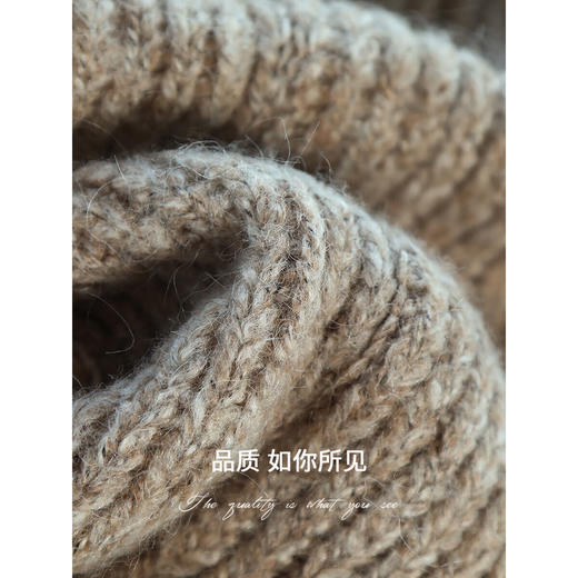 【秋冬特惠】COCOBELLA[MIU系穿搭]粗针花纱毛边V领毛衣秋冬针织衫MZ7037 商品图4