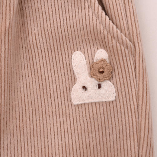 棉果果专柜同款冬季新品女童微喇复合抽条天鹅绒加绒长裤M522200424657 商品图2