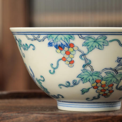 涂杏花斗彩松鼠葡萄杯 商品图6