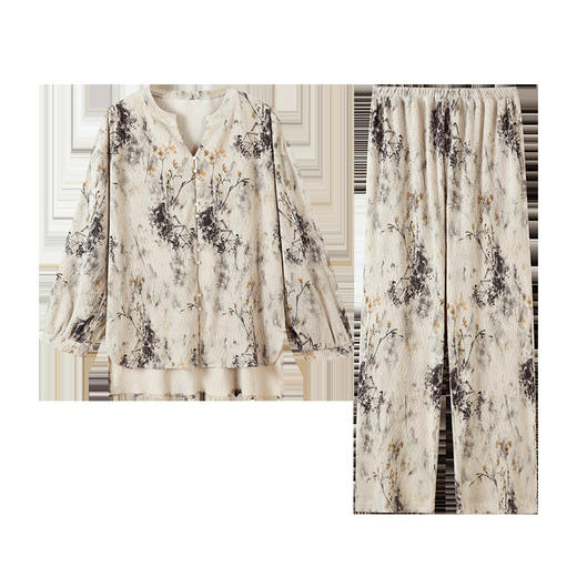 【可人儿&幽兰】秋冬金丝绒睡衣女秋款民族风长袖开衫薄款家居服 商品图4