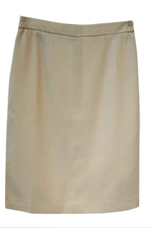 VIVIAN LIU薇薇安刘TB2444001初秋新款纯色松紧腰后开叉直筒半裙 商品图5