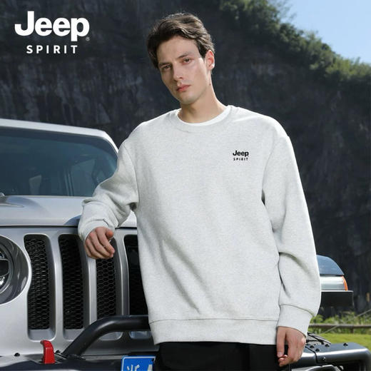 jeep情侣复古卫衣丨怀旧随性 舒适体感 圆领套头运动上衣 商品图6