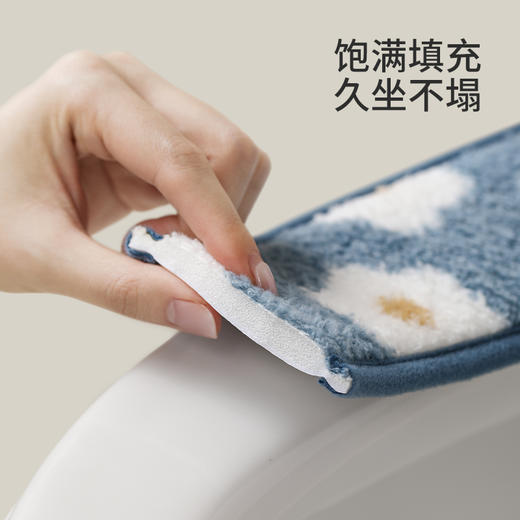 FaSoLa马桶坐垫冬季加厚家用马桶贴粘式坐便器坐便套防水四季通用马桶垫子 商品图2