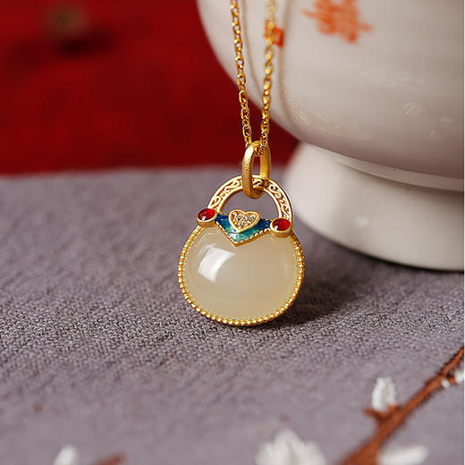 Winy925纯银爱心钱袋项链送女友闺蜜节日生日礼物 商品图0