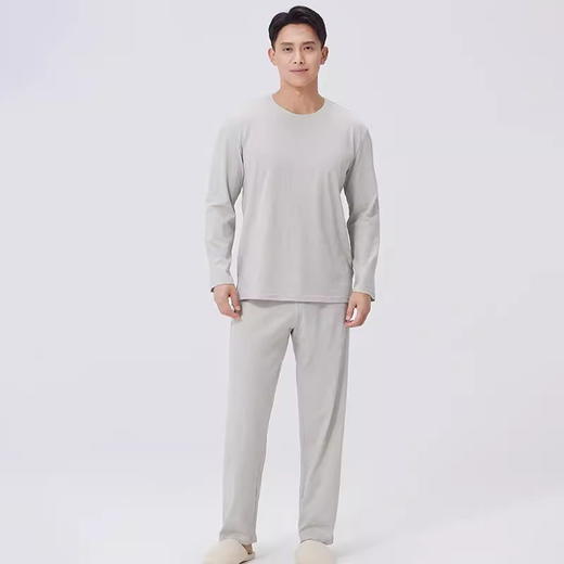 素道有机彩棉男士家居服套装 睡衣起居服 秋冬保暖 简约时尚 亲肤柔顺透气 商品图5