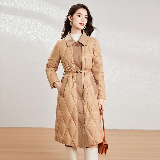 【高货kbnq】全新升级【铂金会员873/天猫1189/差价316】(01844) 洛诗琳冬季新款防寒保暖90白鸭绒设计感中长款羽绒服 商品图3