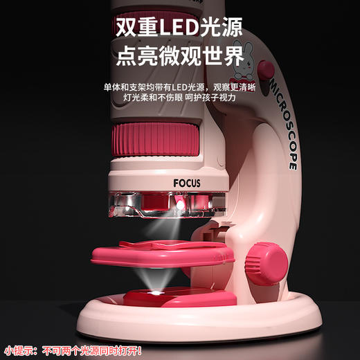 「三合一款！便携式显微镜」儿童手持便携显微镜 卡通迷你三合一显微镜幼儿园科学实验套装玩具 商品图2