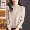 CC-101-51709秋冬季半高领女士保暖宽松内搭设计感厚款小众上衣新款毛衣打底衫 商品缩略图3