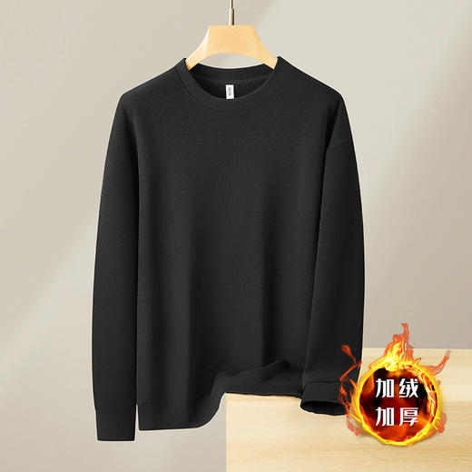 【超柔绒】【新款DX】大依优型大码圆领加绒卫衣长袖加肥加大休闲运动上衣男打底衫胖子冬季保暖 商品图5