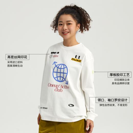 oneup凉感彩色印花长袖T恤 商品图0