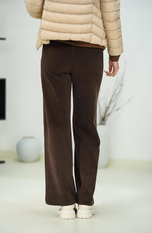 咖M1 臣禾鱼骨纹休闲裤松紧腰JZ244060121 商品图3