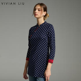 VIVIAN LIU薇薇安刘R2457301秋女装新款圆领国风长袖针织连衣裙