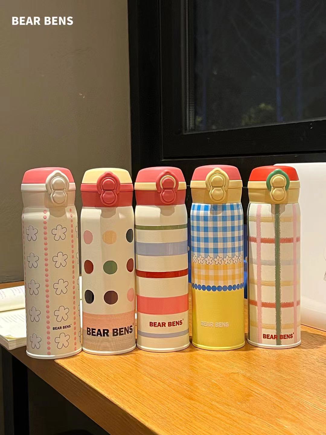 熊本士限定款轻心双饮杯480ml不锈钢316保温杯蜡笔系列   YD