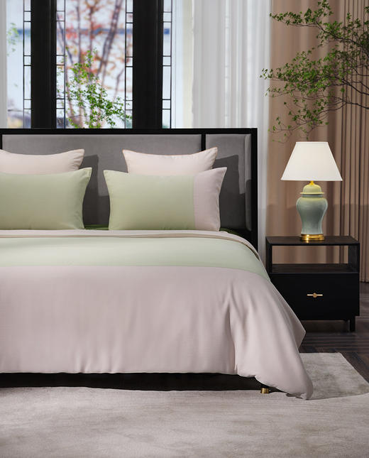 皇锦28姆米重磅棉感真丝双人被套四件套-四季合意 商品图5