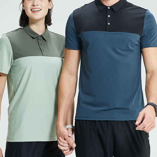 跃牌【跃LEAP-ACTIVE】系列 拼色冰丝男士polo衫短袖T恤上衣411A005 商品图2