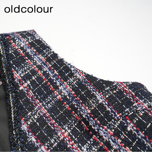 oldcolour冬季复古气质千鸟格百搭宽松马夹背心女DM46032068 商品图3