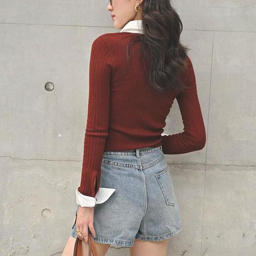 【顺丰包邮】02729 洛诗琳法式别致polo翻领羊毛修身开衫60533 商品图4