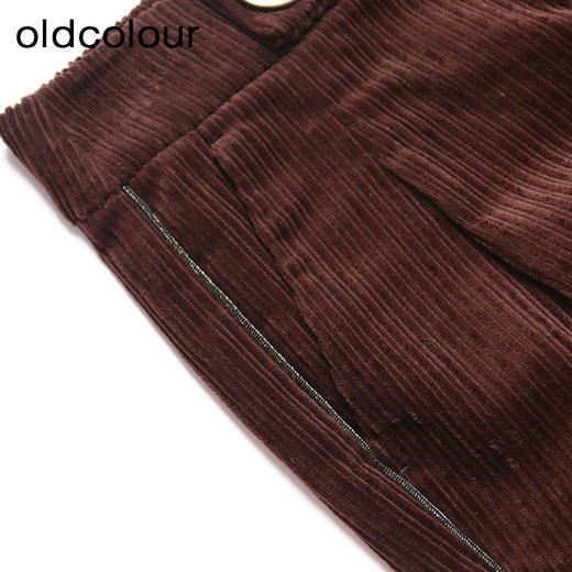 oldcolour复古气质高腰显示休闲简约灯芯绒长裤女L44073424 商品图4