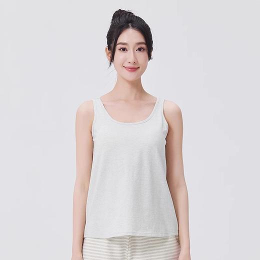 素道有机彩棉女士无袖胸垫背心 彩棉 纯棉 内衣少女  0荧光剂 商品图0