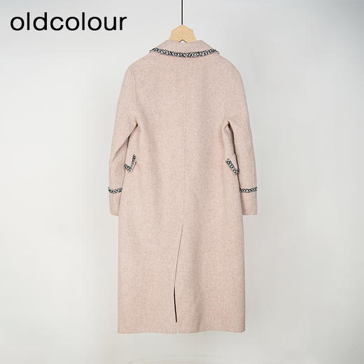 oldcolour冬季气质显瘦设计感保暖双面手工呢料长外套大衣女DL43156317 商品图1