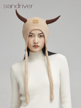 青海牦牛绒牛角帽SJF96P662N