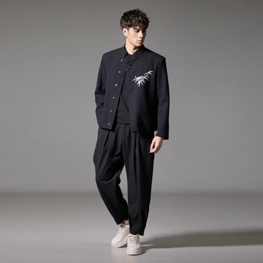 PINLI品立秋季新款新中式立领夹克外套男士刺绣国潮休闲西服B243104038 商品图4