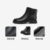 千百度中跟羊皮圆头时装靴女冬季英伦休闲真皮通勤短靴子A24509303 商品缩略图3