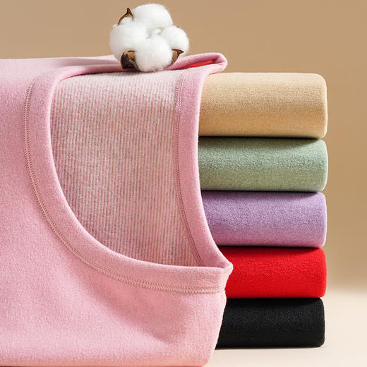 男士羊绒涤纶半高领女士中领保暖套装发热打底内衣德绒加厚批发 商品图1