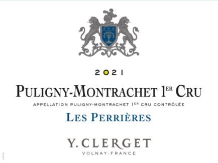 「跨境」2021柯莱氏酒庄普利尼蒙哈榭石头园白葡萄酒 Y. Clerget Puligny Montrachet 1er Cru Les Perrieres 商品图0