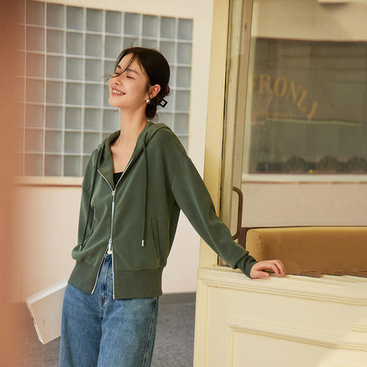 【大牌品质】奥地利兰精莫代尔330g加厚空气层外套 女士秋冬季牛奶蛋白防静电保暖防风立领卫衣外套 商品图4