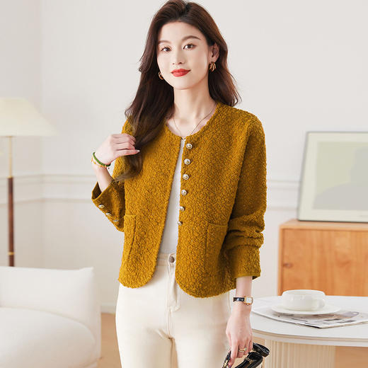 CC-17-2248春秋季短外套女士2024新款洋气亮片小香风毛衣外搭宽松针织衫开衫 商品图0