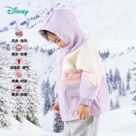 【时尚撞色户外服】秋冬女童连帽防风卡通加绒保暖外套ZD3DS037 商品图4