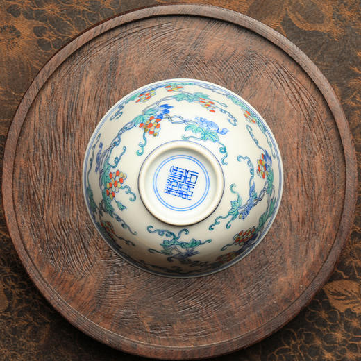 涂杏花斗彩松鼠葡萄杯 商品图4