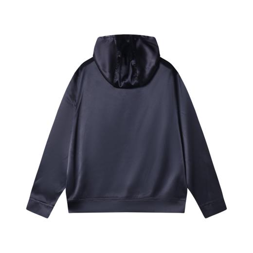 WY344秋冬季新款时尚个性纯色亮面连帽套头卫衣百搭简约宽松潮流 商品图4