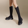 千百度厚底潮流弹力袜靴女冬季增高长靴瘦瘦靴A24537539 商品缩略图2